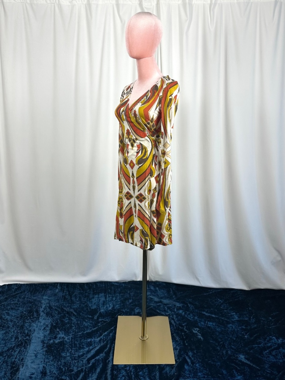 Vintage Crystal Candy USA Retro Geometric Wrap Dress XS - Picture 12 of 16